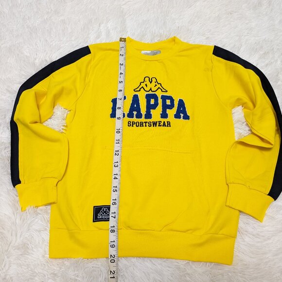 Kappa Unisex Crew Neck Yellow Pullover Loopknit with logo Sweatshirt for 7Y NWOT - Picture 5 of 8